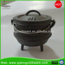 1/4 # Schwarzer südafrikanischer Mini-Gusseisen Potjie Pot